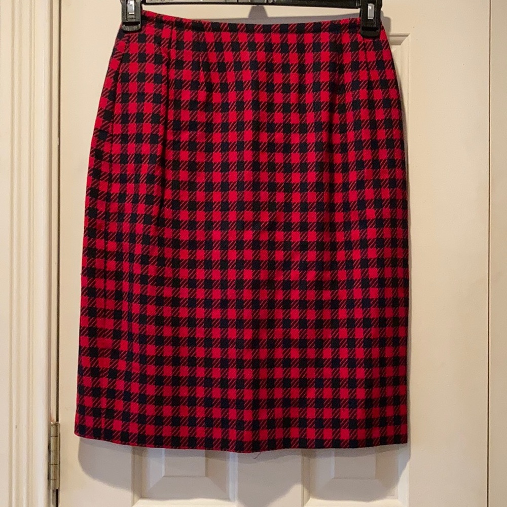 Liz Claiborne Buffalo Check Vintage Wool Skirt